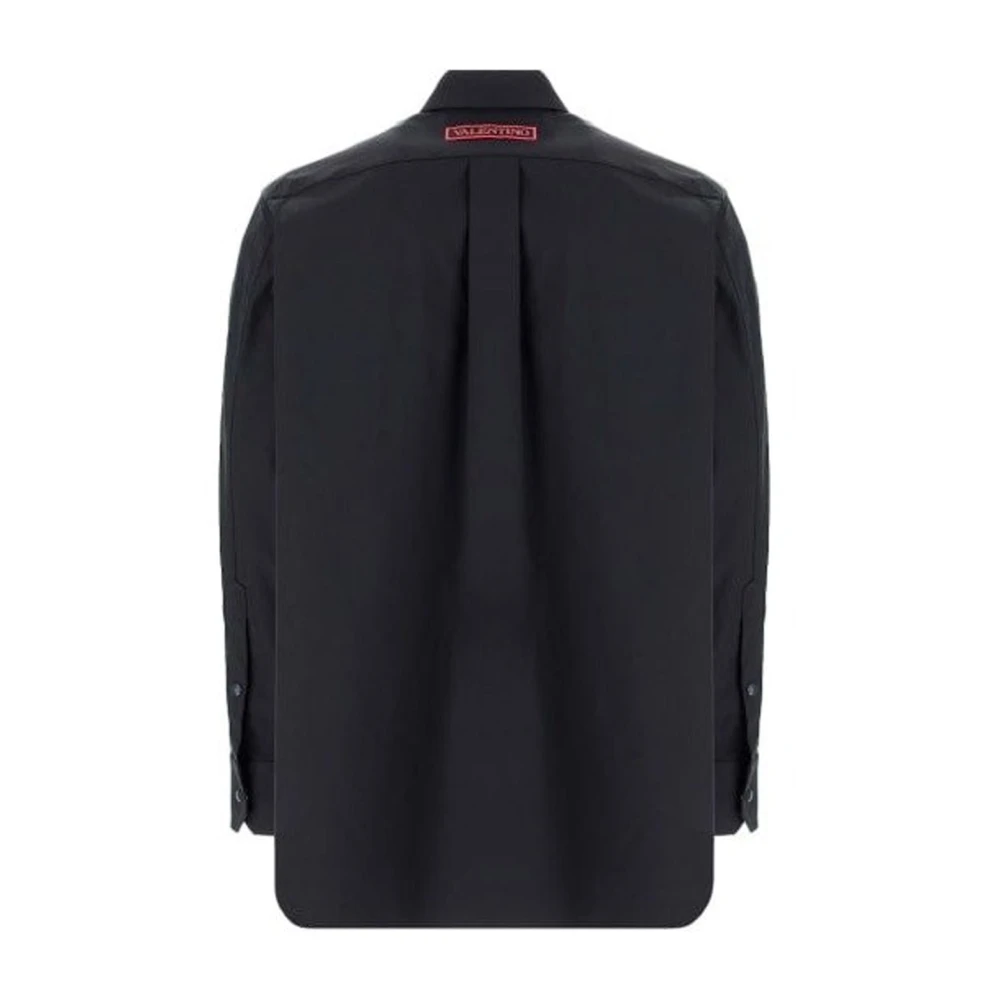 Valentino Logo Patch Overhemd Lange Mouw Heren Black Heren