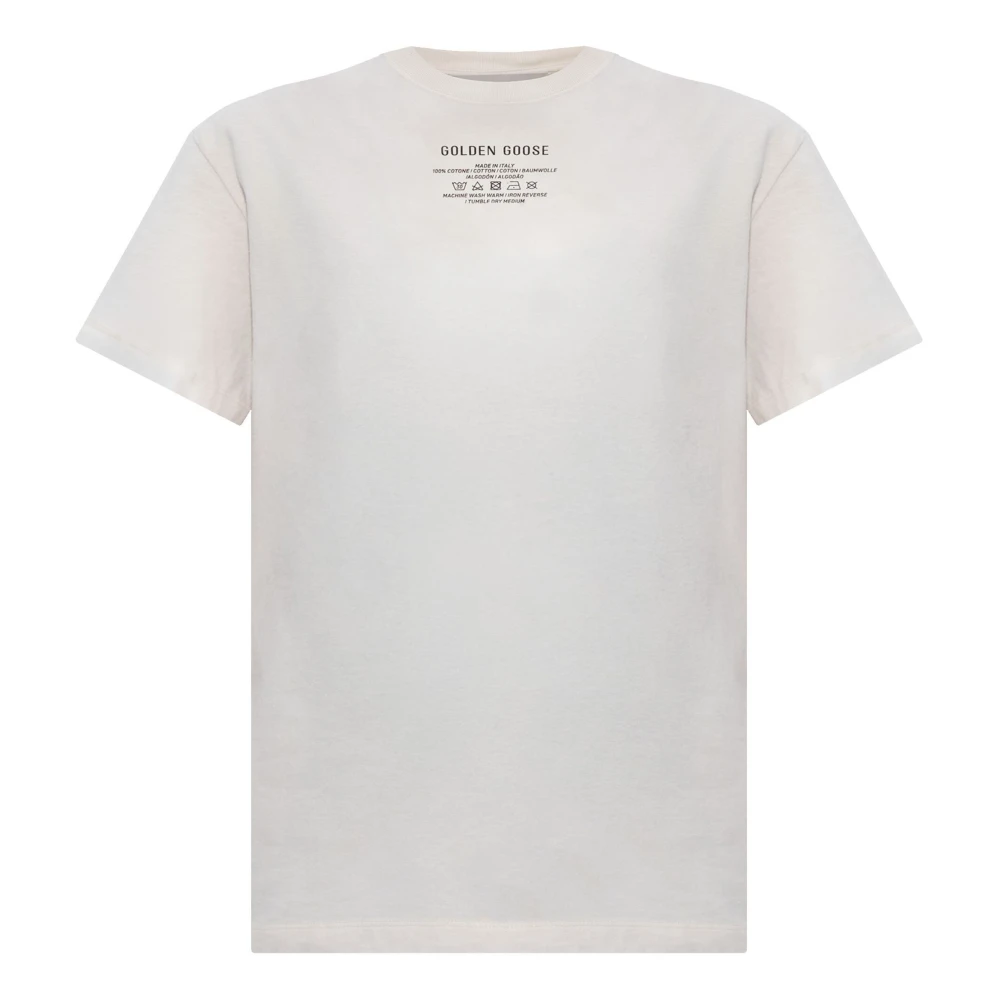 Golden Goose Gauze Katoen Jersey Care Label Print White Dames