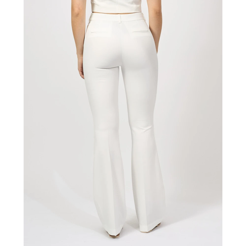 Fracomina Witte Bootcut Broek met Zakken White Dames