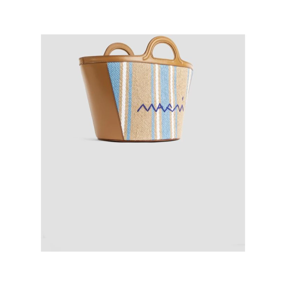 Marni Bruin Leren Kleine Zeehonden Tas Tropicalia Multicolor Dames
