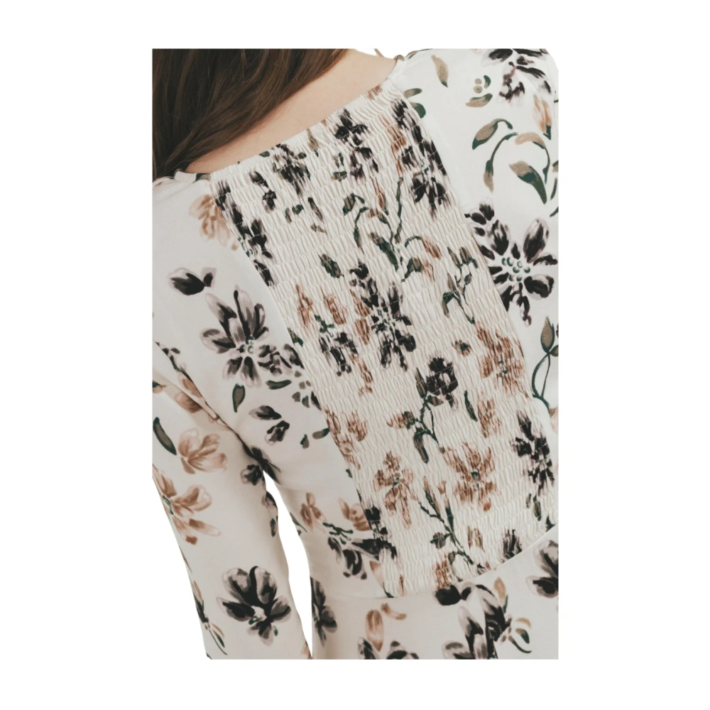 Mar De Margaritas Ivoor Midi Jurk met Voorspleet Beige Dames