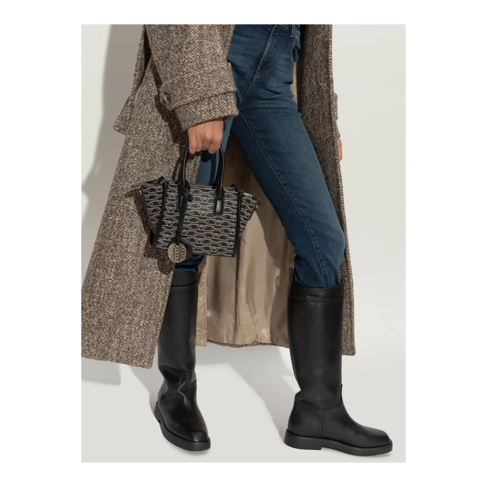 Emporio Armani Schoudertas met monogram Black Dames