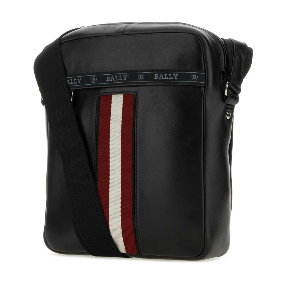 Bally Stijlvolle Zwarte Leren Crossbody Tas Black Heren