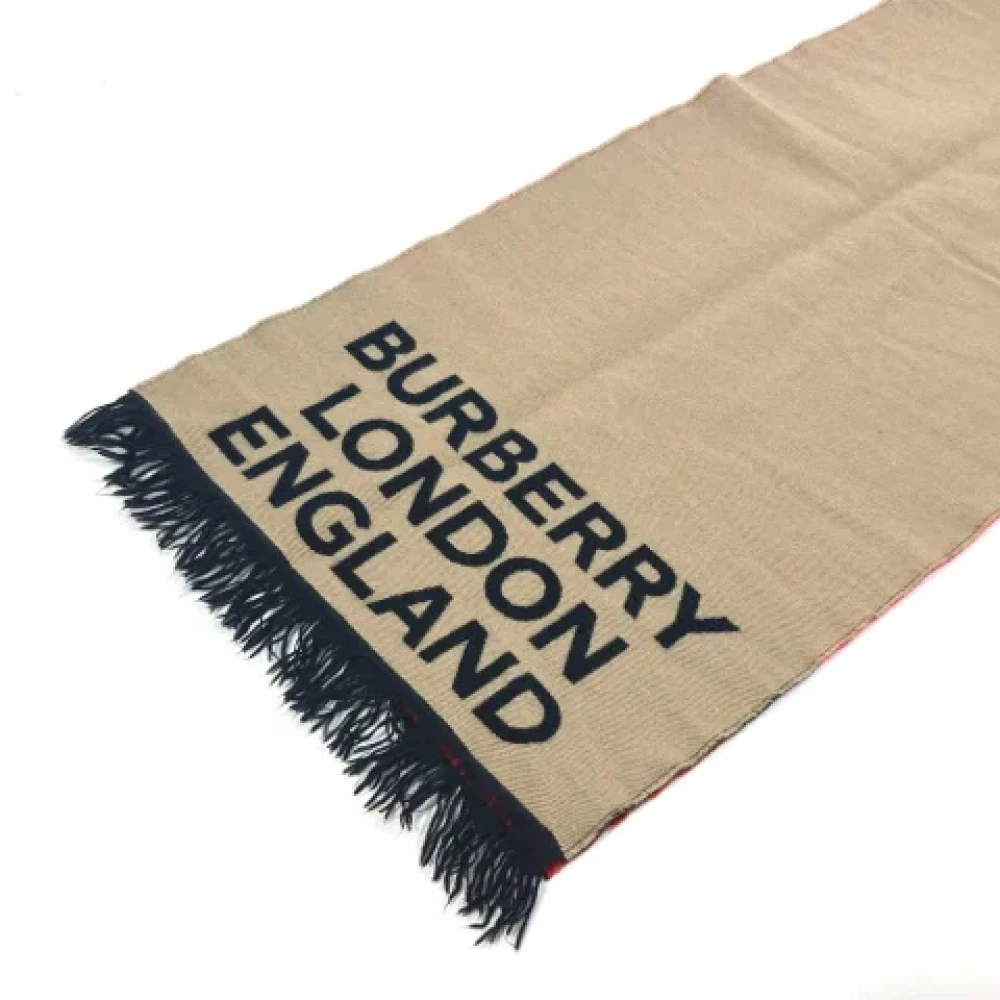 Burberry Vintage Pre-owned Wool scarves Brown Dames