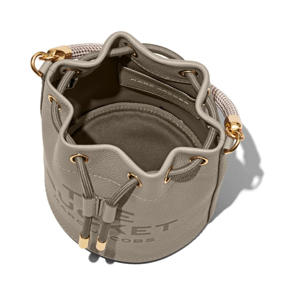 Marc Jacobs Grijze Leren Bucket Tas met Logo Gray Dames
