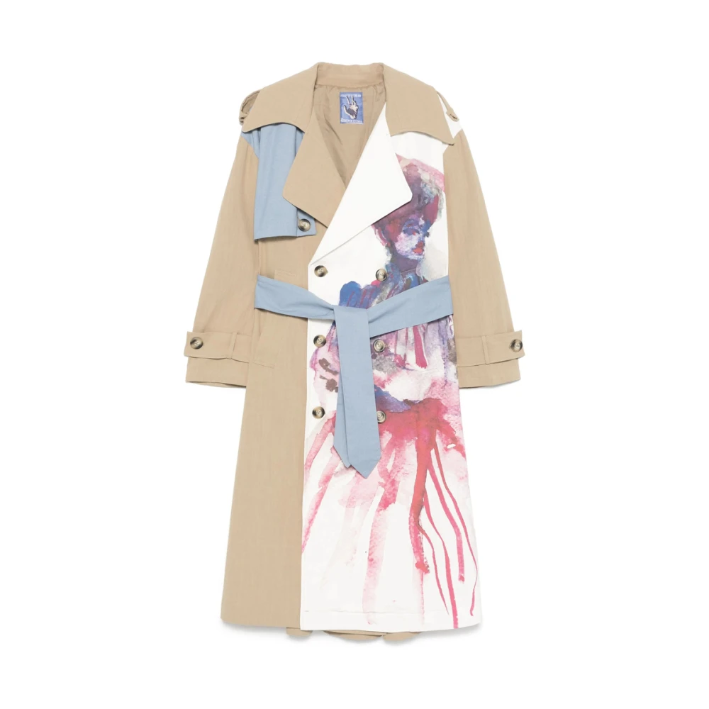 KidSuper Studios Zandbruin Dubbel-Borstig Buitenkleding Multicolor Heren
