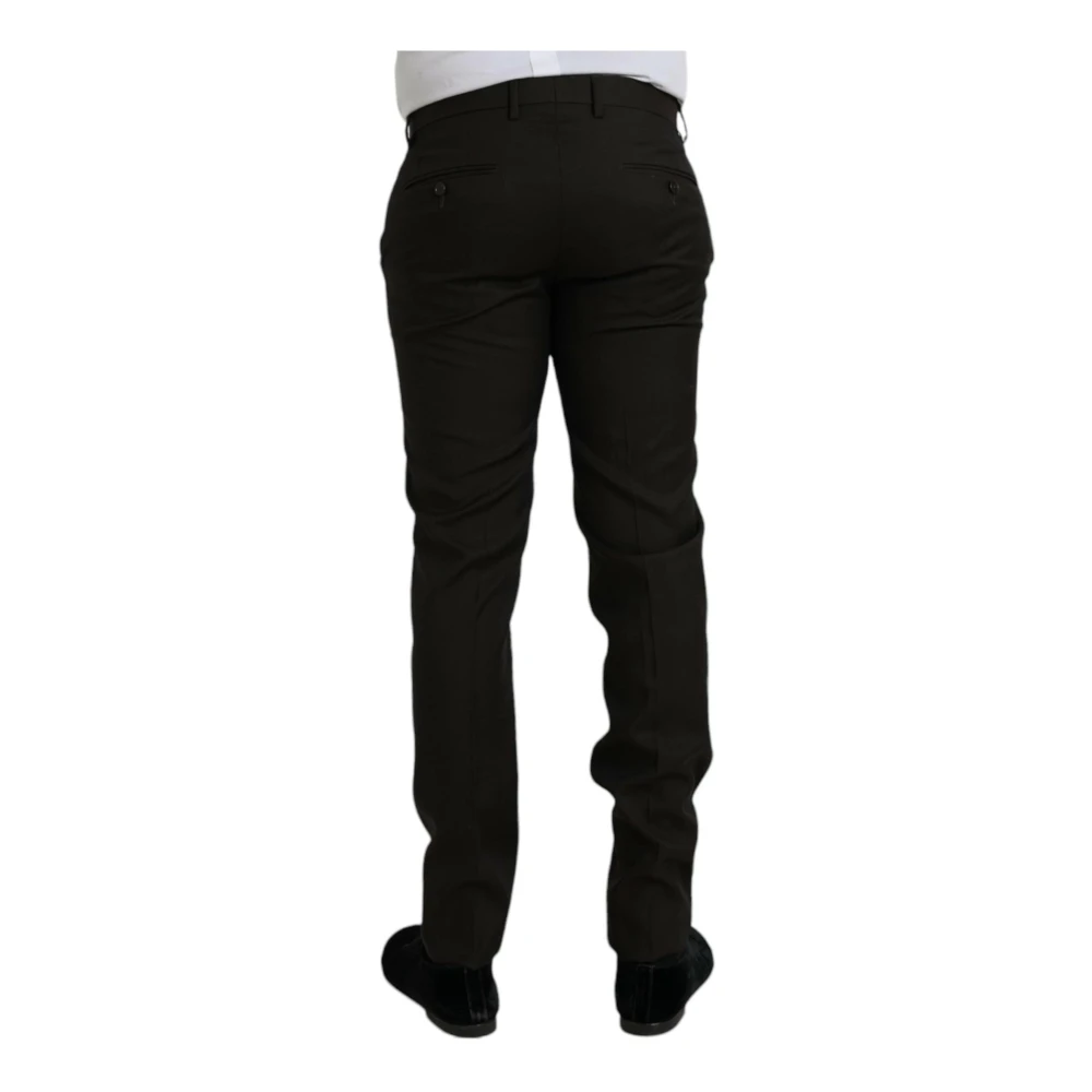Dolce & Gabbana Donkerbruine Slim Fit Pantalon Brown Heren