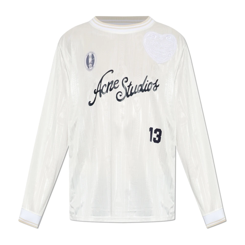Acne Studios Men's White Long Sleeve T-Shirts, S, Long-Sleeved T-Shirt
