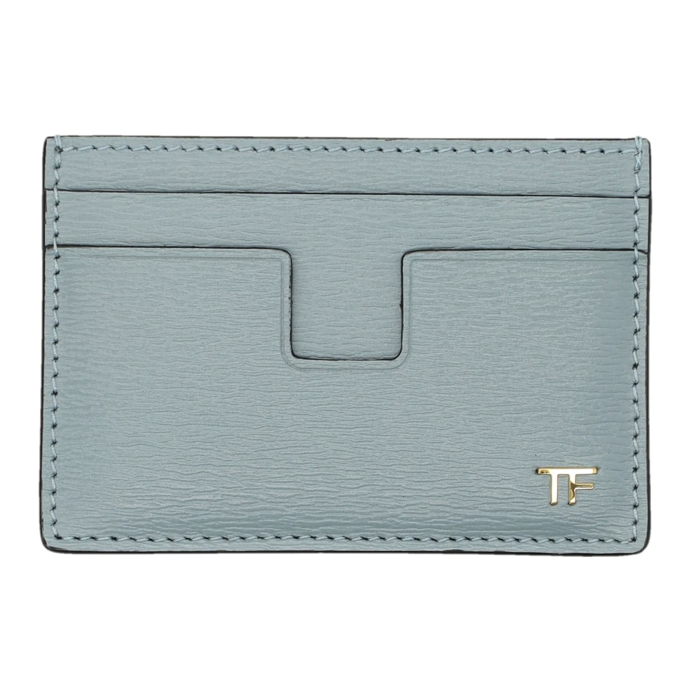 Tom Ford Hemelsblauwe Saffiano Cardholder Portemonnee Blue Heren