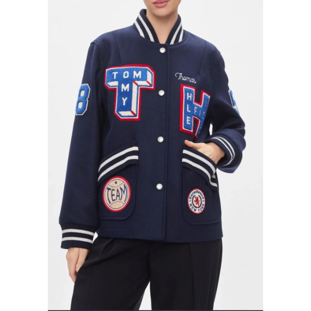 Tommy Hilfiger Dames Wol Varsity Jack Blue Dames