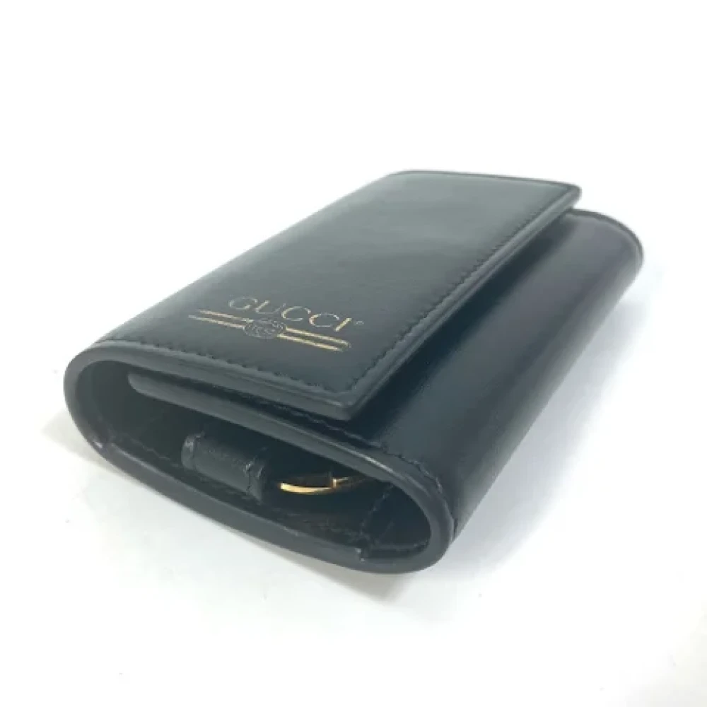 Gucci Vintage Pre-owned Leather key-holders Black Dames