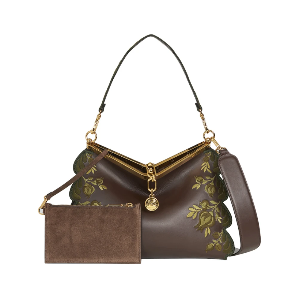 ETRO Bruine Bloemen Geborduurde Vela Tas Brown Dames