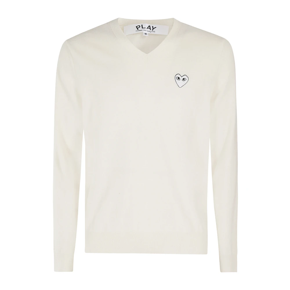 Comme des Garçons Play Witte Embleem Trui Beige Heren