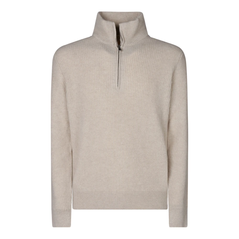 Filippo De Laurentiis Premium Half-Zip Sweater Beige, Herr