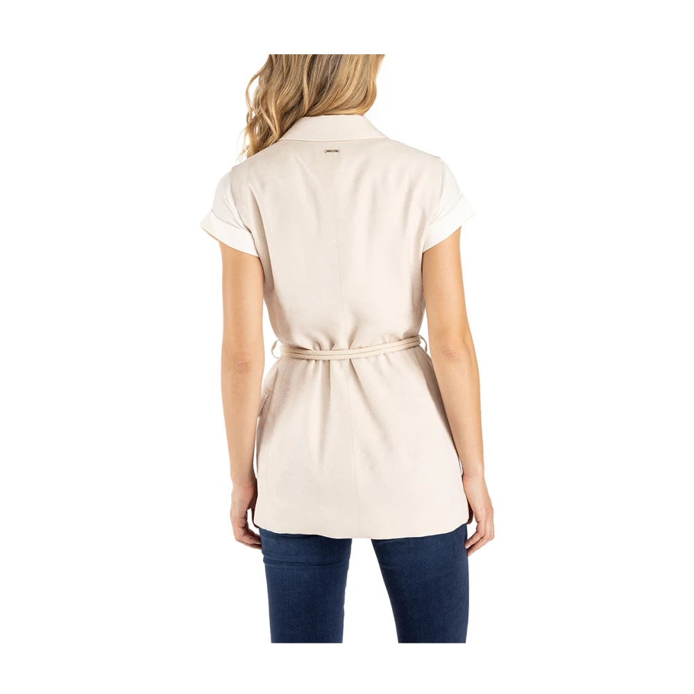 Liu Jo Beige Gilet Jassen Natuurlijk Chic Beige Dames