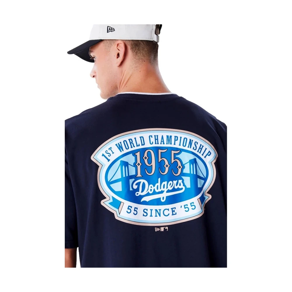 new era Dodgers World Series Drop Shoulder Tee Blue Heren