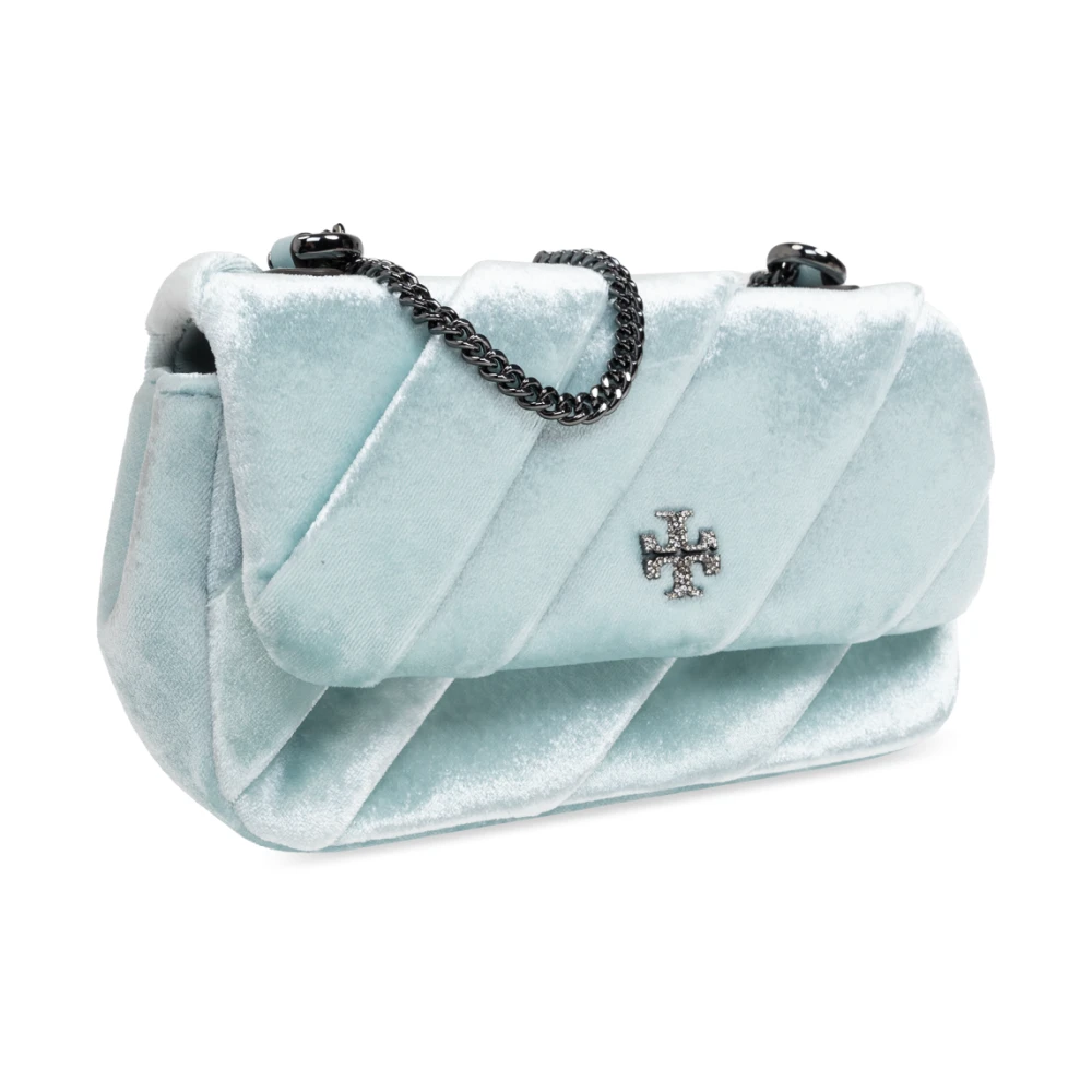 TORY BURCH Fluwelen schoudertas Kira Mini Blue Dames
