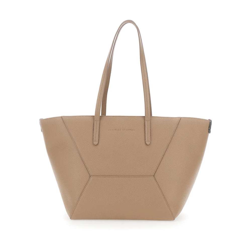 Brunello Cucinelli Women's Beige Shopping Bags, One Size, Duo Bag Small