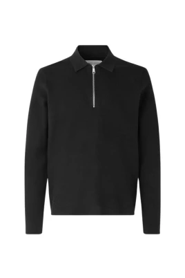 Half Zip Stickad Pikétröja