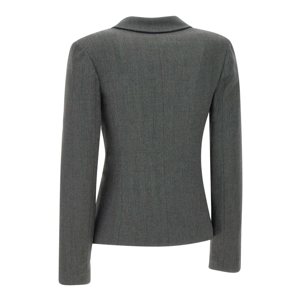 Kaos Grijze Blazer met Micro Lurex Draden Gray Dames