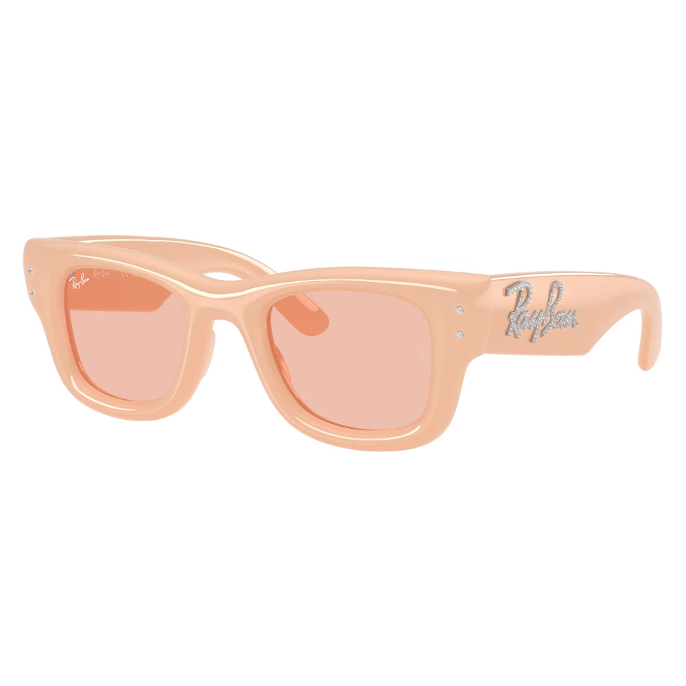 Ray-Ban Wayfarer Puffer RB4940B, Solid Nude Sunglasses Dark Pink lenses, Mojo Glasses - Image 3