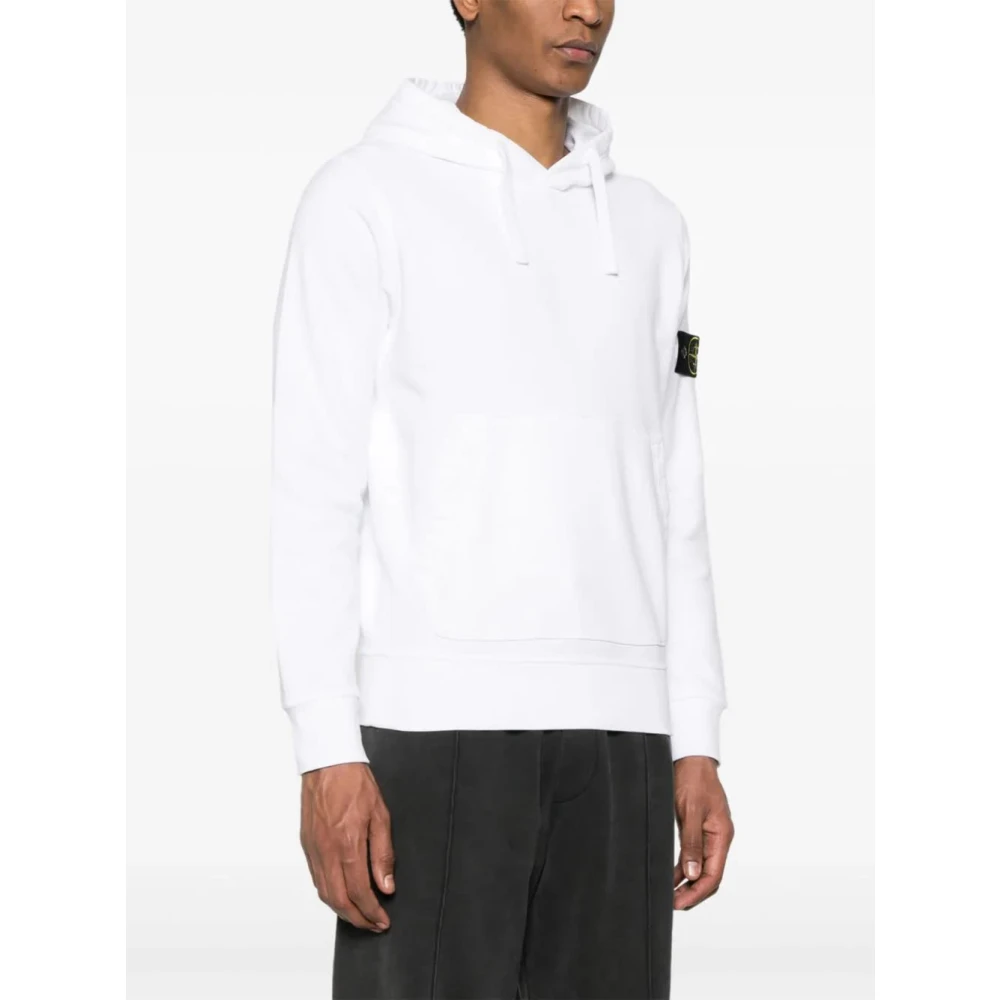 Stone Island Stijlvolle Felpa Hoodie voor Mannen White Heren