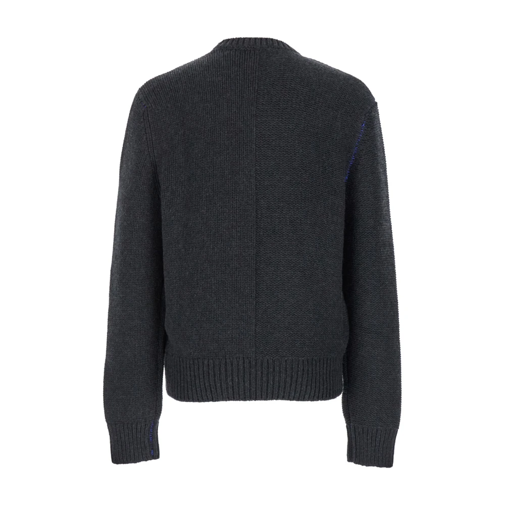 Burberry Equestrian Knight Jacquard Grijze Sweater Gray Heren