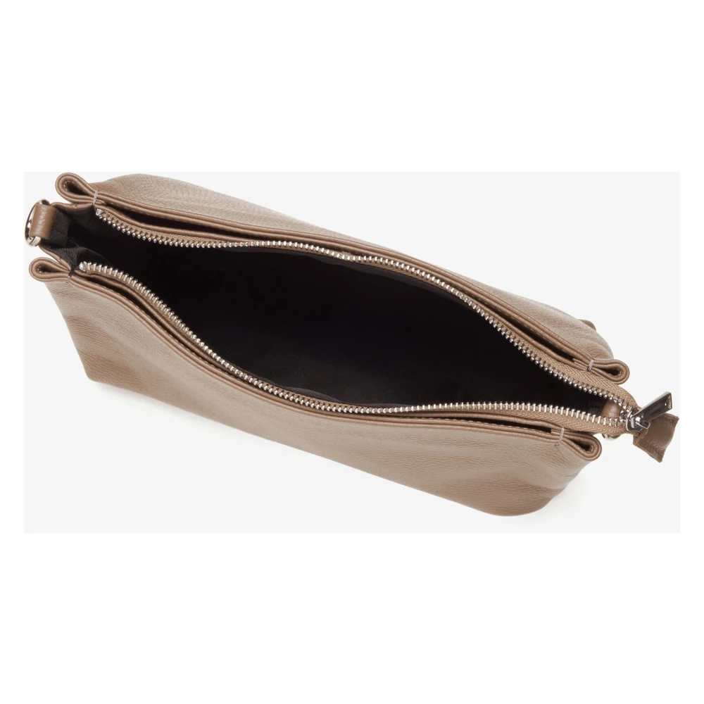 Estro Dames Donker Beige Leren Crossbody Tas Er00115560 Beige Dames