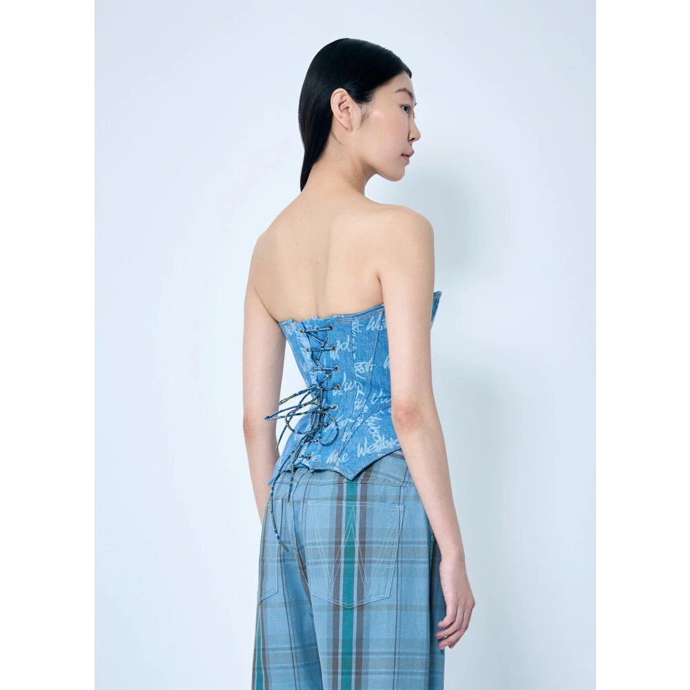 Vivienne Westwood Logo Motif Denim Korset Blue Dames