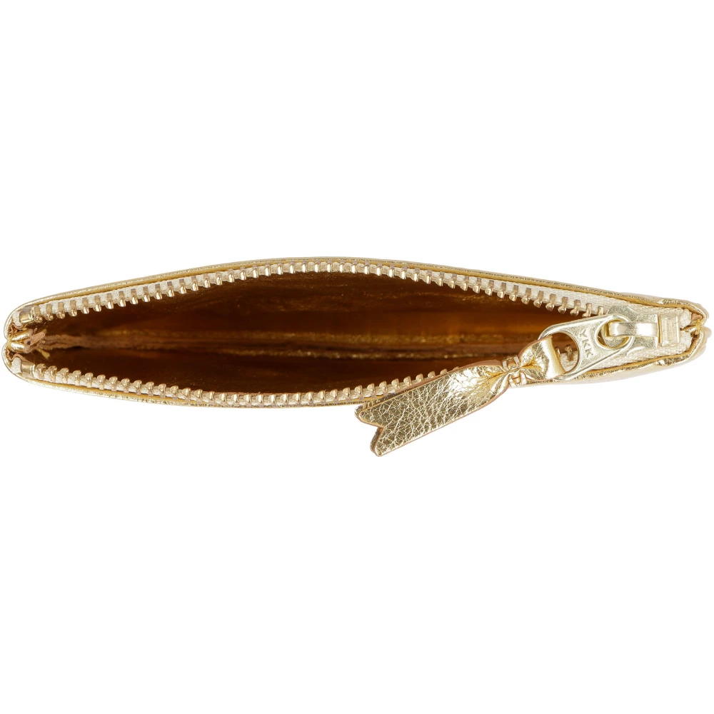 Comme des Garçons Metallic Leren Plat Tasje Yellow Dames