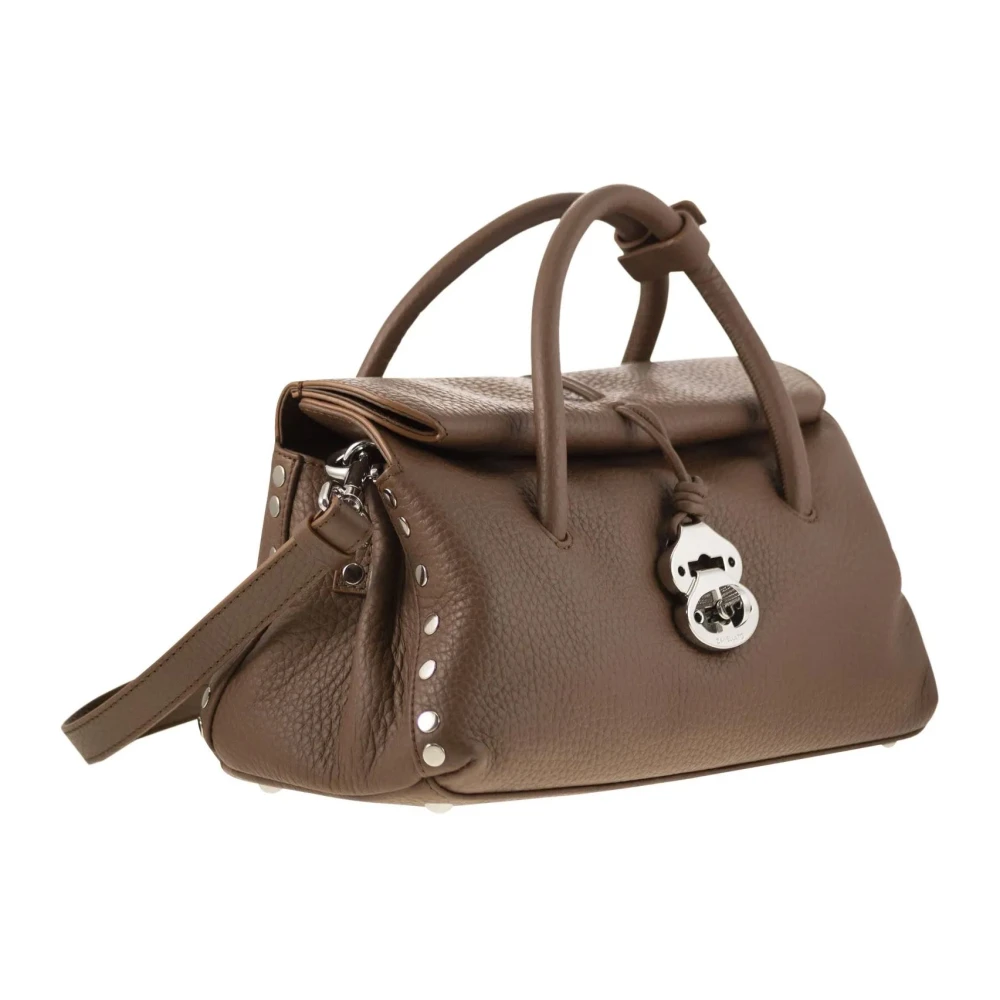 Zanellato Leren handtas met afneembare band Brown Dames