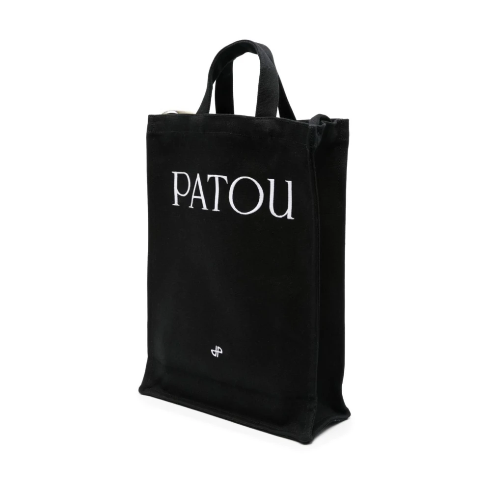 Patou Zwarte Canvas Tote Tas Met Logo Black Dames