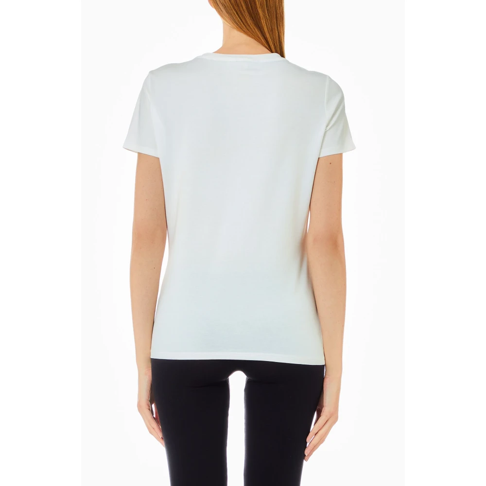 Liu Jo Katoenen T-shirt met Logo Borduurwerk Blue Dames