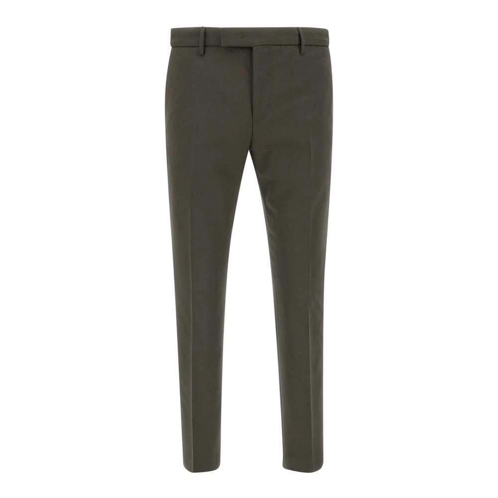 PT Torino Groene wollen broek Slim Fit Green Heren
