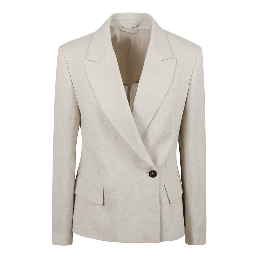 BRUNELLO CUCINELLI Beige Jas Giacca M L Beige Dames