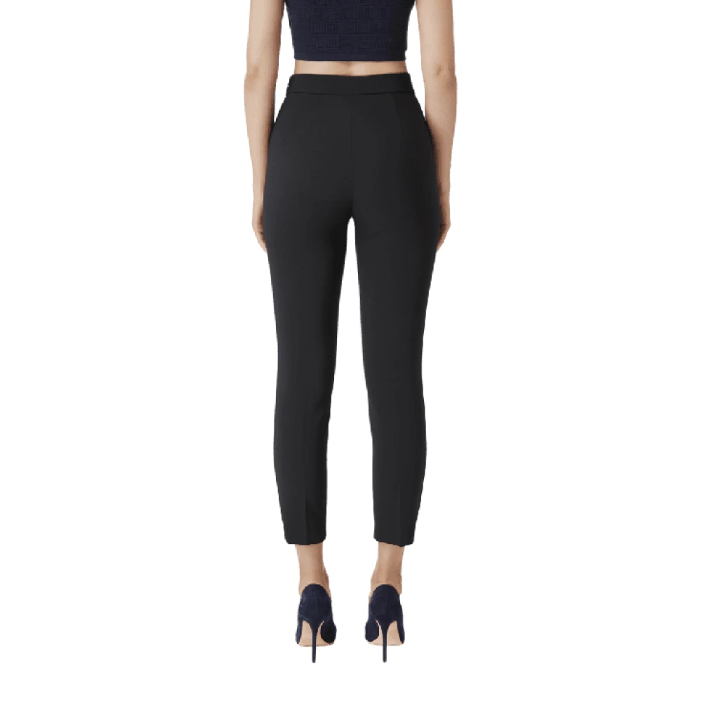Elisabetta Franchi Zwarte rechte pijp ritsbroek Black Dames