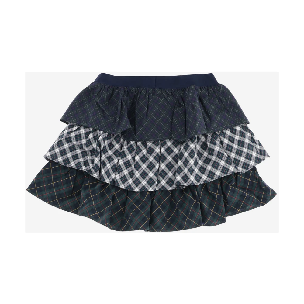 Polo Ralph Lauren Geruite Ruche Rok Katoenmix Red Dames