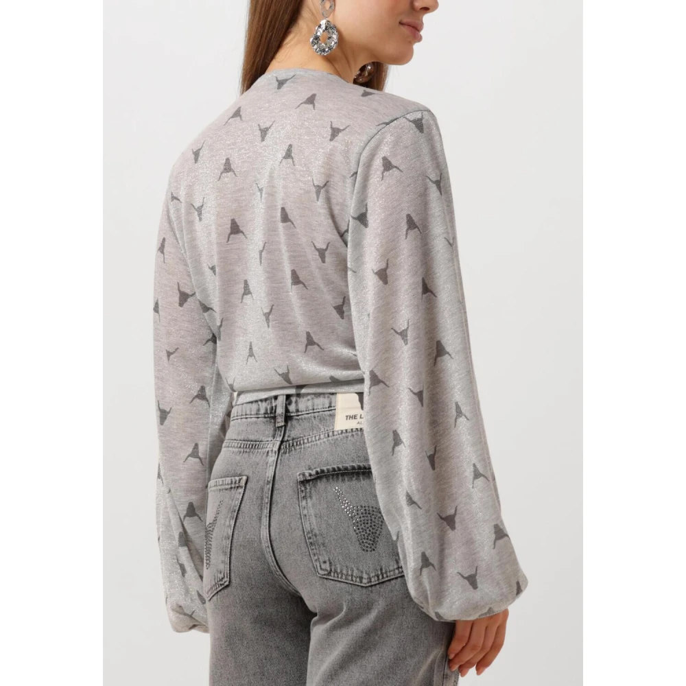 Alix The Label Doorschijnende Bull Wrap Top Gray Dames
