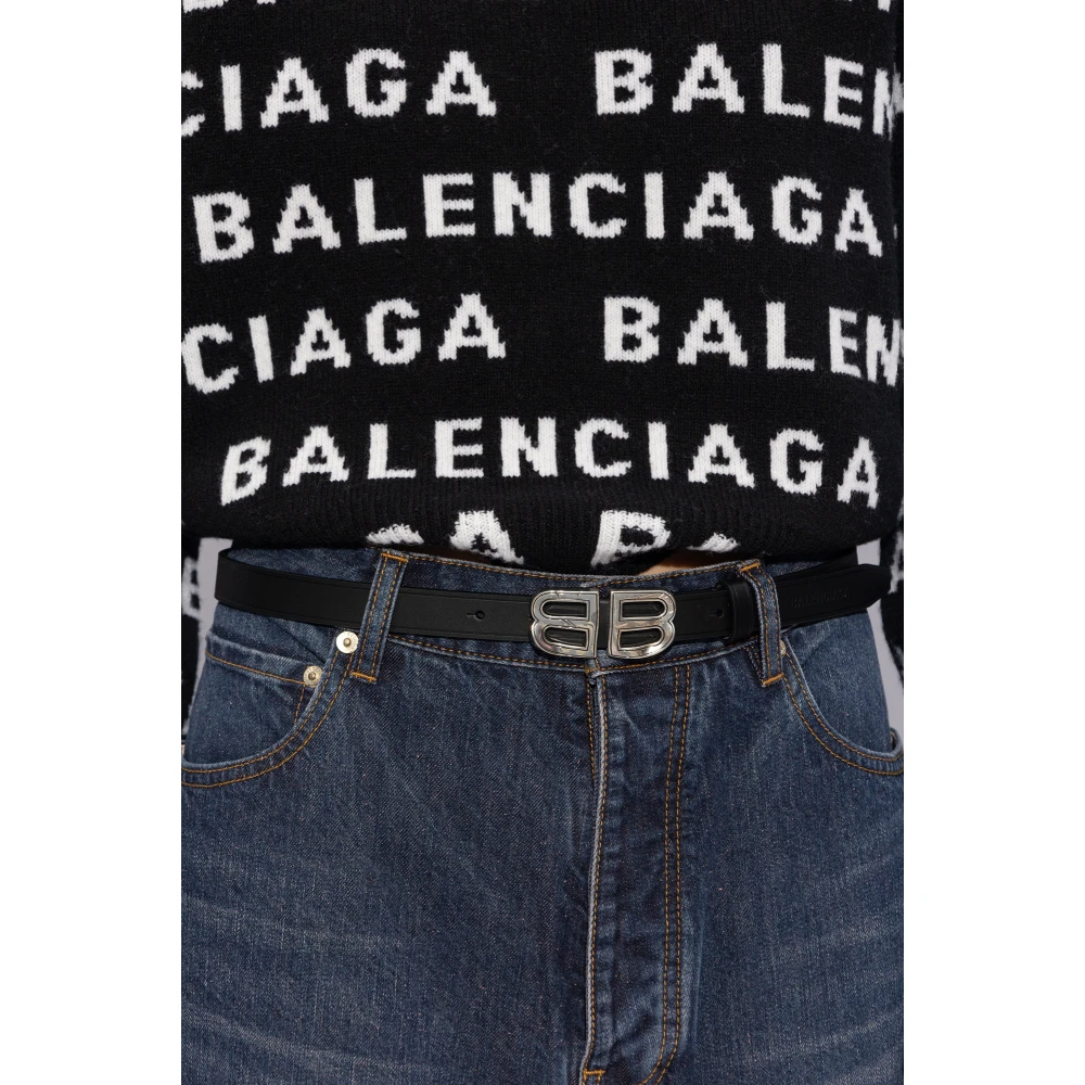 Balenciaga Riem met logo Black Dames