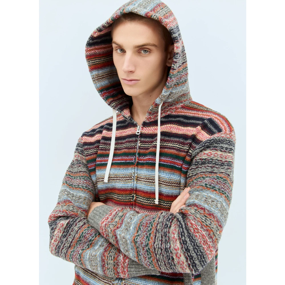 Junya Watanabe Gestreepte Wollen Hoodie Multicolor Heren