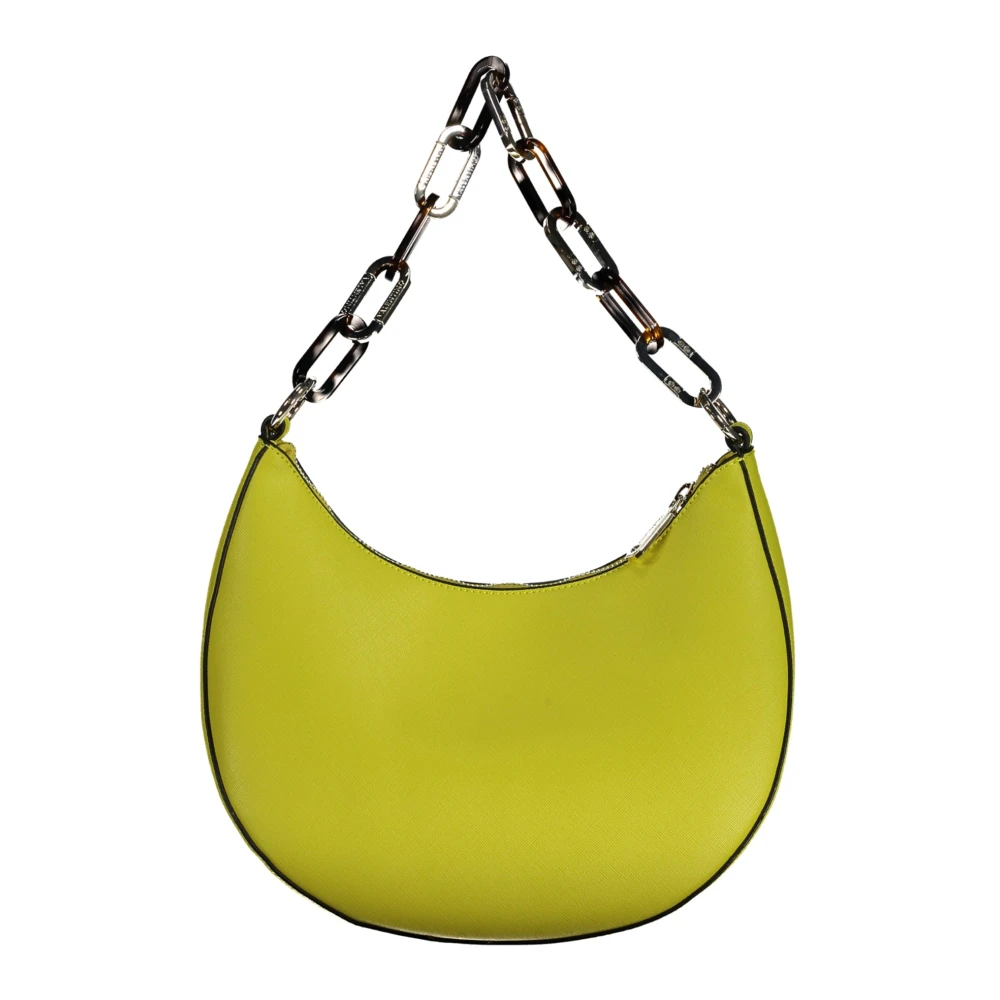 Valentino by Mario Valentino Gele Schoudertas met Kettingriem Yellow Dames