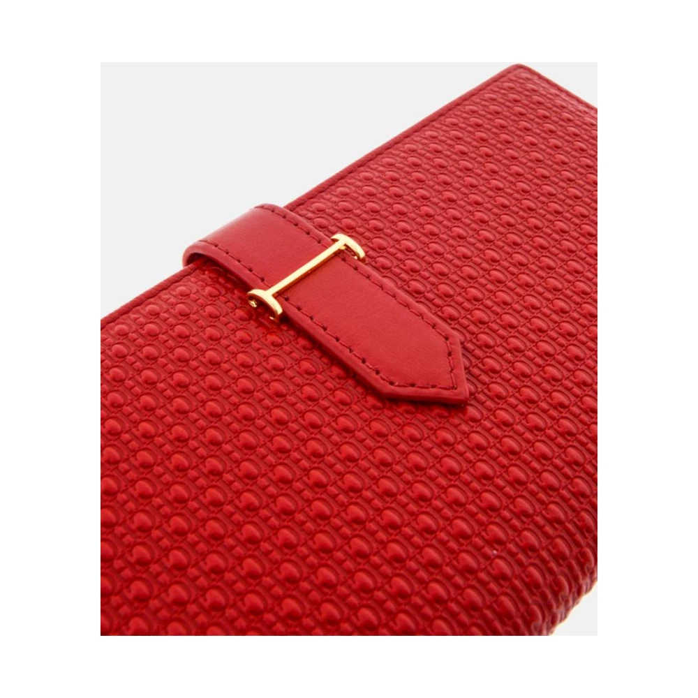 Carolina Herrera Rode Insignia Initialen Leren Portemonnee Red Dames