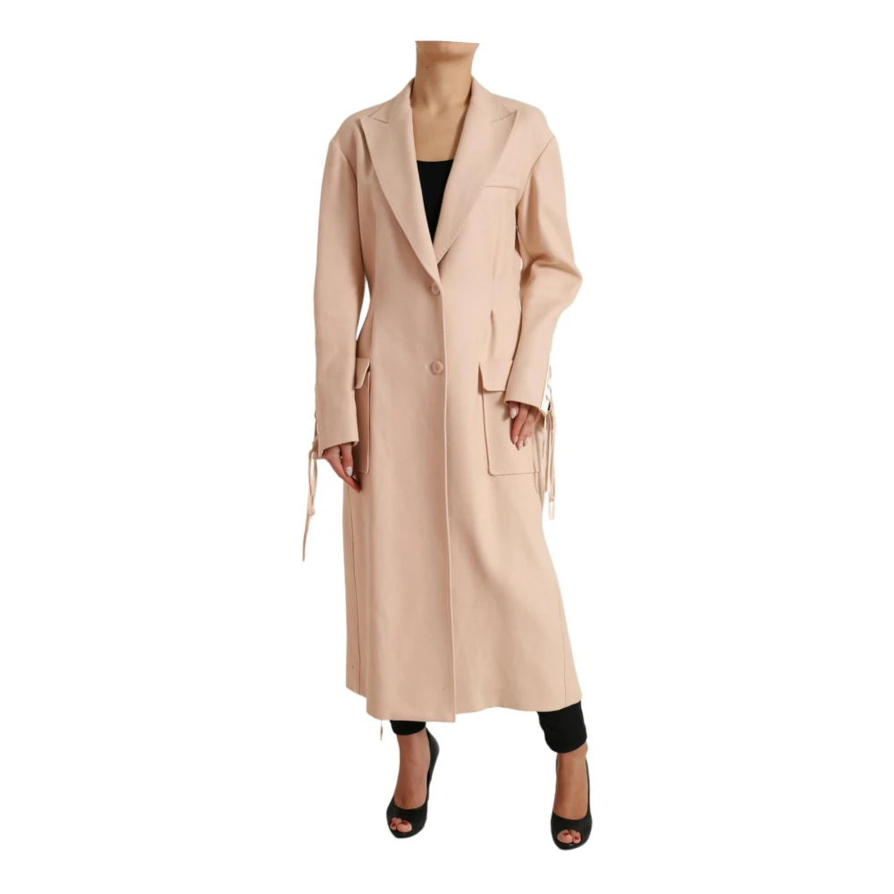 Dolce & Gabbana Beige Katoenen Trenchcoat Jas Beige Dames