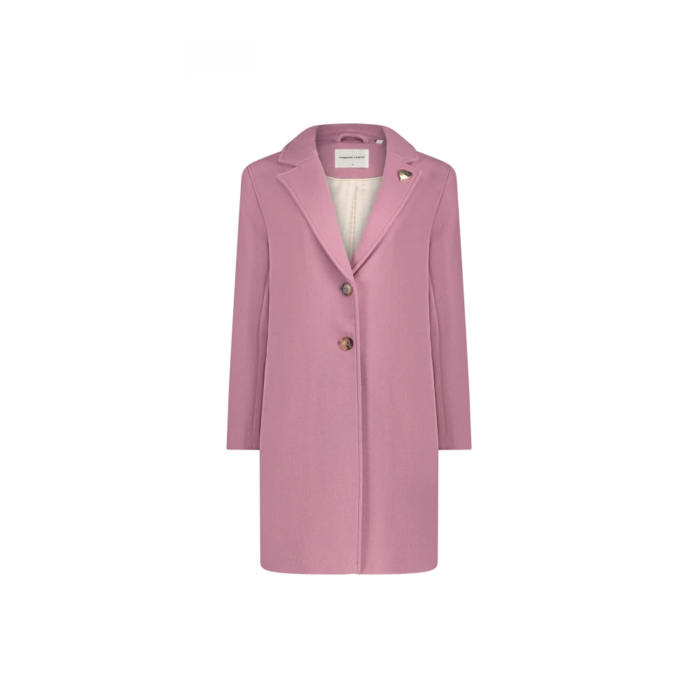 Fabienne Chapot Roze Wollen Blend Hart Pin Jas Pink Dames