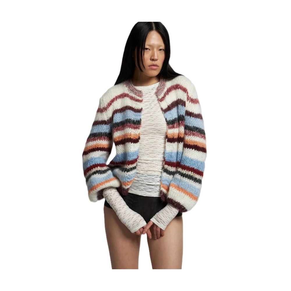 Dawn x Dare Gestreepte Gebreide Vest Casual Fit Ronde Hals Multicolor Dames