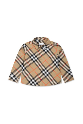 chemise-a-carreaux-beige-a-manches-longues