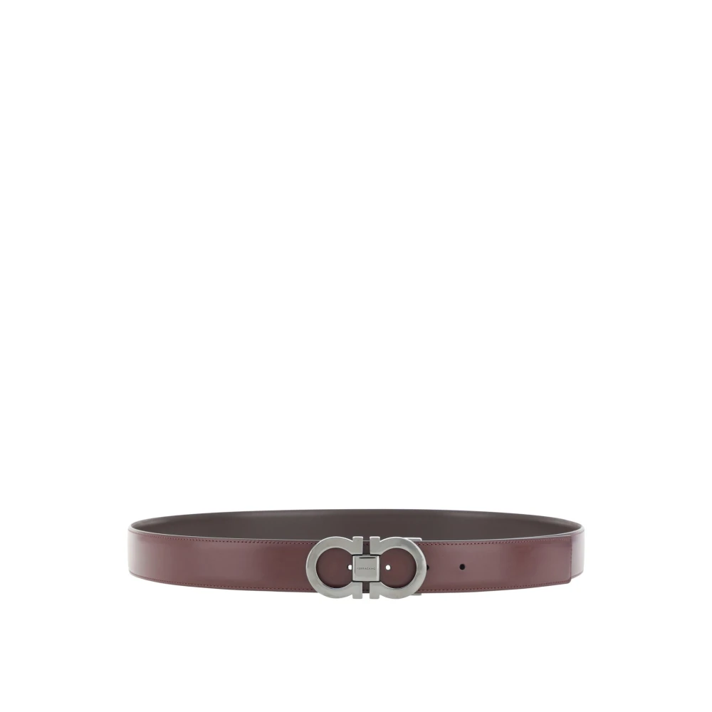 Salvatore Ferragamo Rode Leren Omkeerbare Riem Red Heren