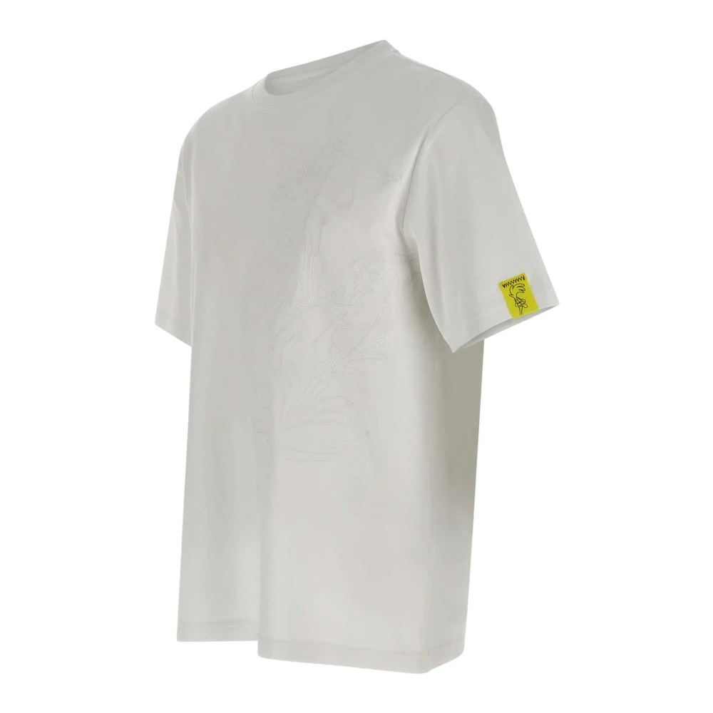 Iceberg Cartoon Geborduurd Wit T-shirt White Heren