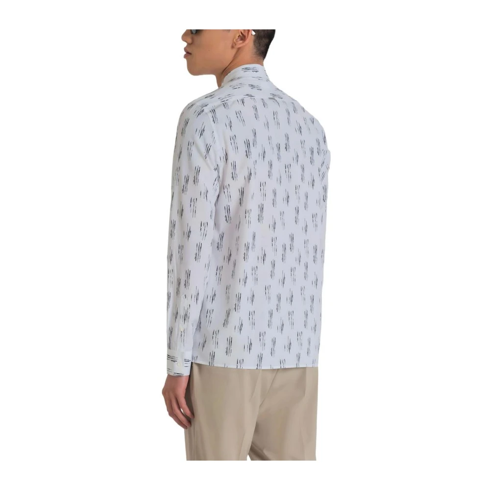 Antony Morato Lange Mouw Viscose-Katoen Shirt Collectie White Heren