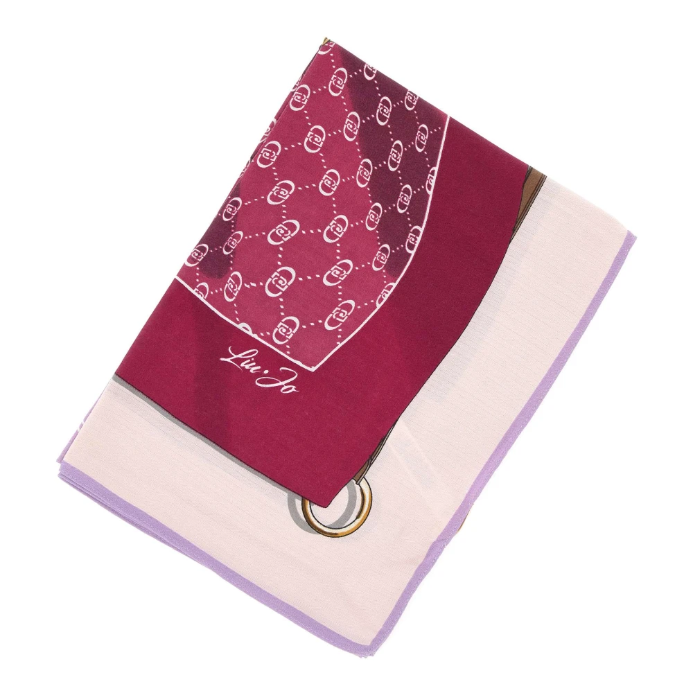 Liu Jo Paars Multicolor Satijn Afwerking Sjaal Multicolor Dames